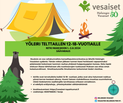 Yöleiri 12-18 vuotiaille Nuuksiossa