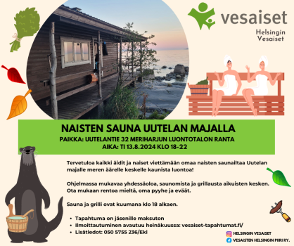 Naisten sauna Uutelan majalla