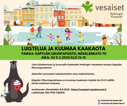 Luistelua ja kuumaa kaakaota