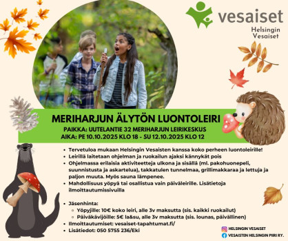 Meriharjun älytön luontoleiri - Yöpyjät